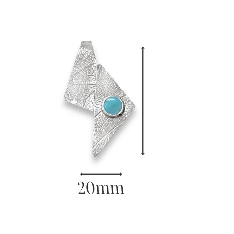 Sterling silver and Turquoise pendant featuring the leaf texture